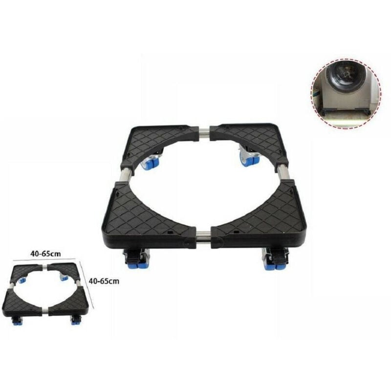foto del prodotto trade shop traesio base mobile supporto per frigo frigorifero lavatrice ruote carrello 40 65cm 70585 