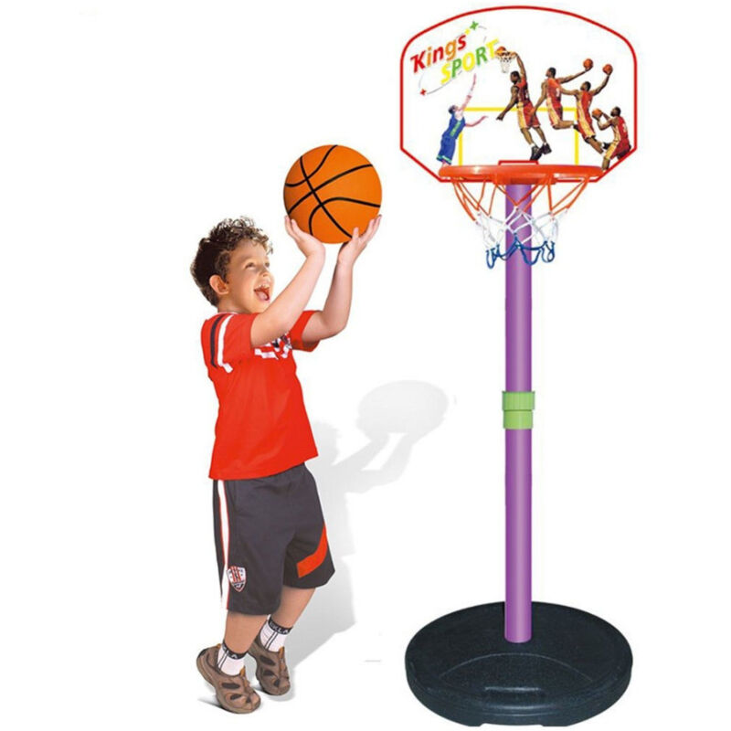 foto del prodotto trade shop traesio basket canestro piantana per bambini altezza fino 134cm base riempibile plastica 