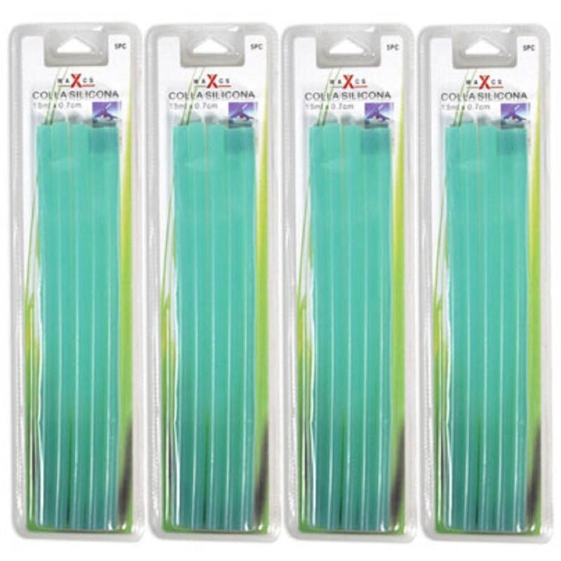 foto del prodotto trade shop traesio bastoncini colla 20 pz per pistola a caldo incollatrice verde stick 18 x 0,7 cm 