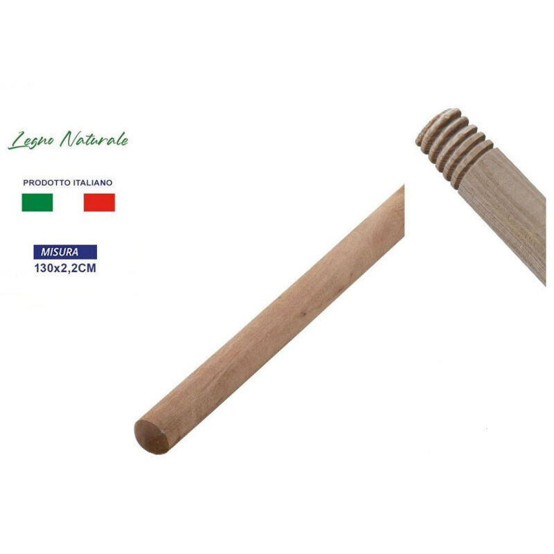 foto del prodotto trade shop traesio bastone manico in legno naturale per scopa pulizia casa lunghezza 130 cm 