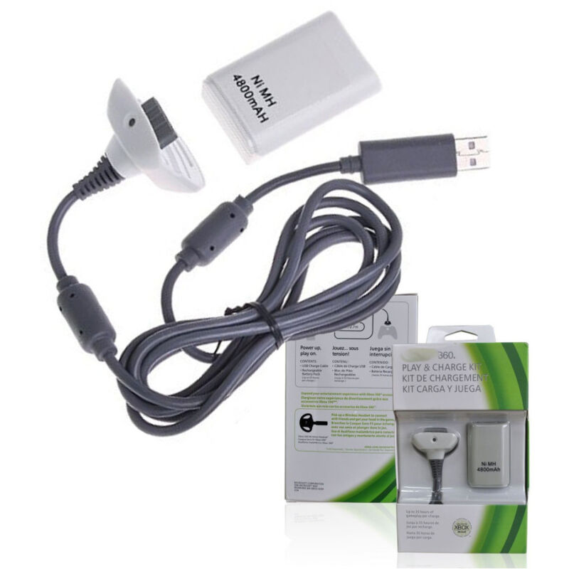 foto del prodotto trade shop traesio batteria battery pack 4800 mah per joystick joypad controller per xbox 360 