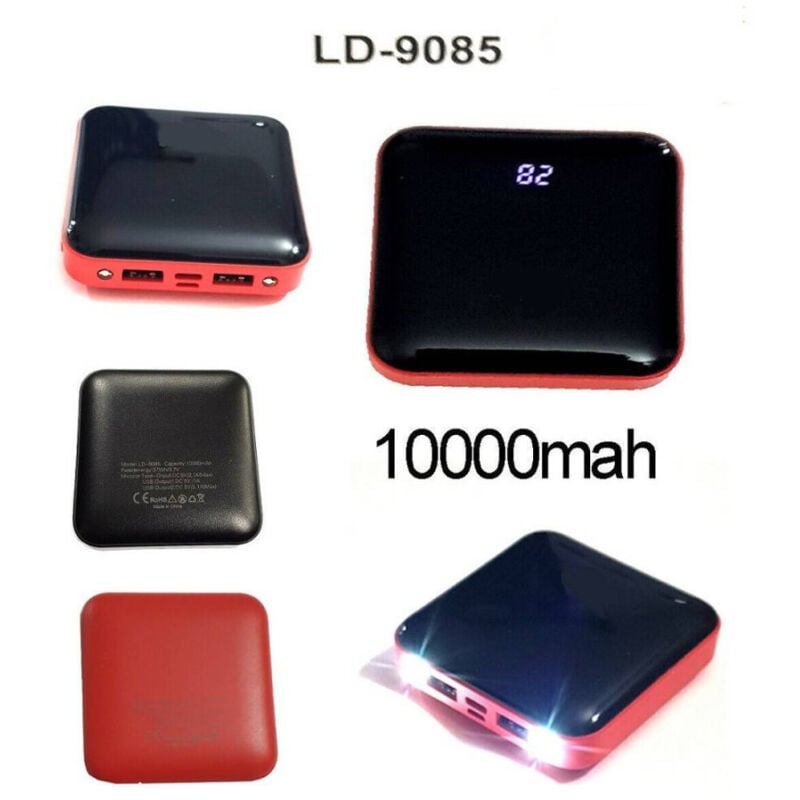 foto del prodotto trade shop traesio batteria esterna powerbank 10000mah caricatore smartphone type c 2 usb ld 9085 