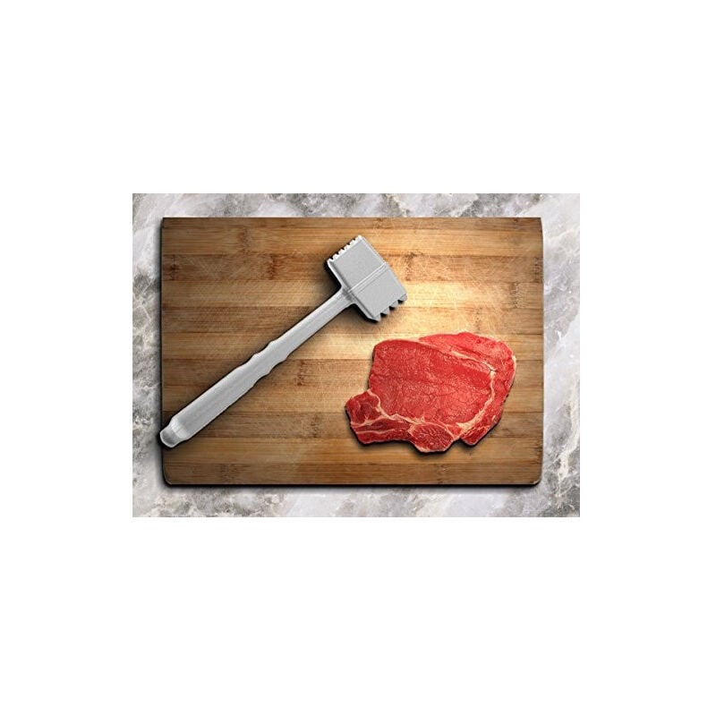 foto del prodotto trade shop traesio batticarne da cucina batti carne morbida alluminio 2 facce sciogli nervi 