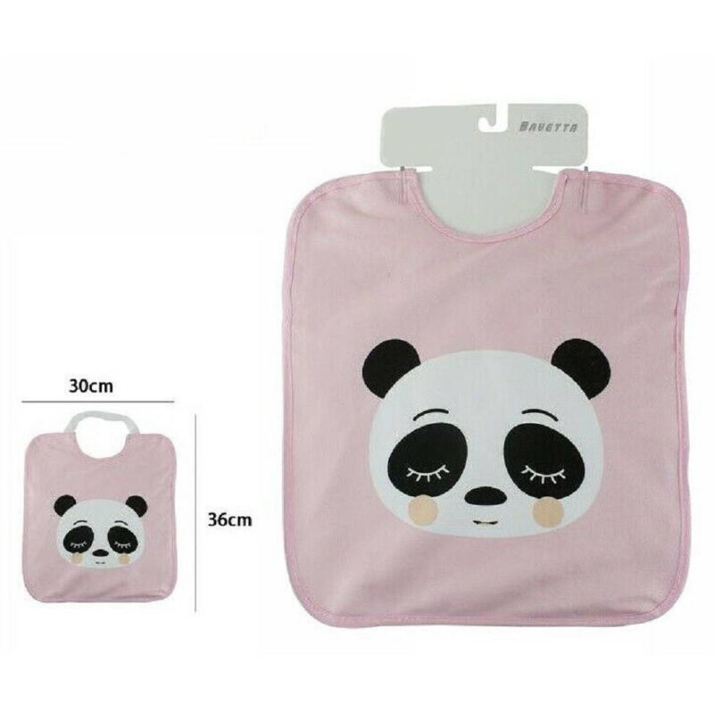 foto del prodotto trade shop traesio bavetto bavaglino neonato pappa allattamento bambina panda 68334 bavetta rosa 