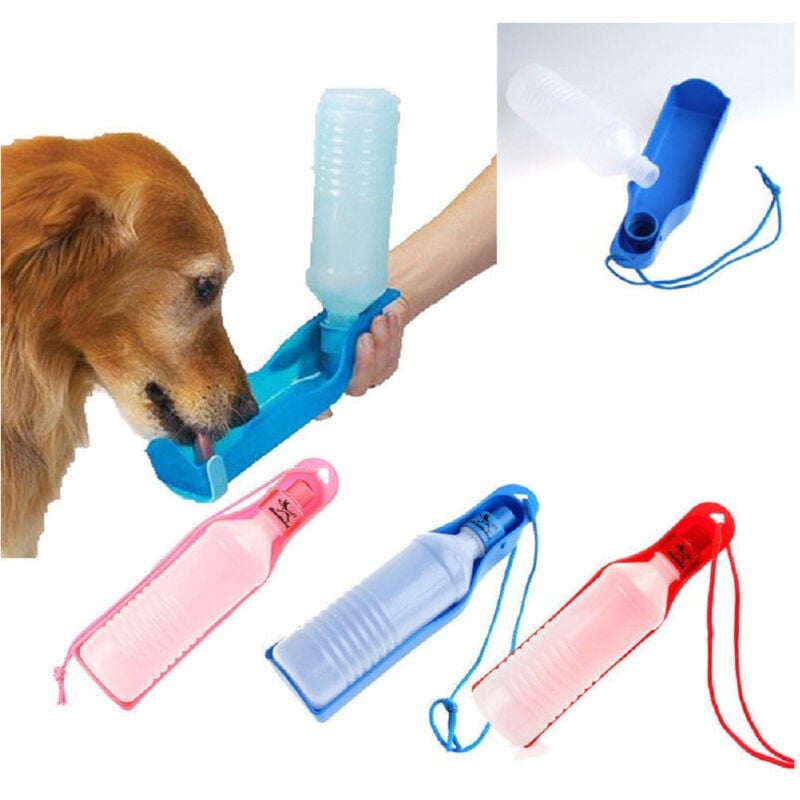 foto del prodotto trade shop traesio beverino borraccia ciotola acqua per cani animali da viaggio 250ml portatile 