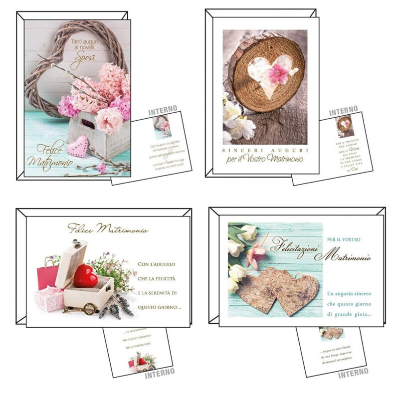 foto del prodotto trade shop traesio biglietto auguri perlato matrimonio sposi nozze congratulazioni 11,7x17cm 