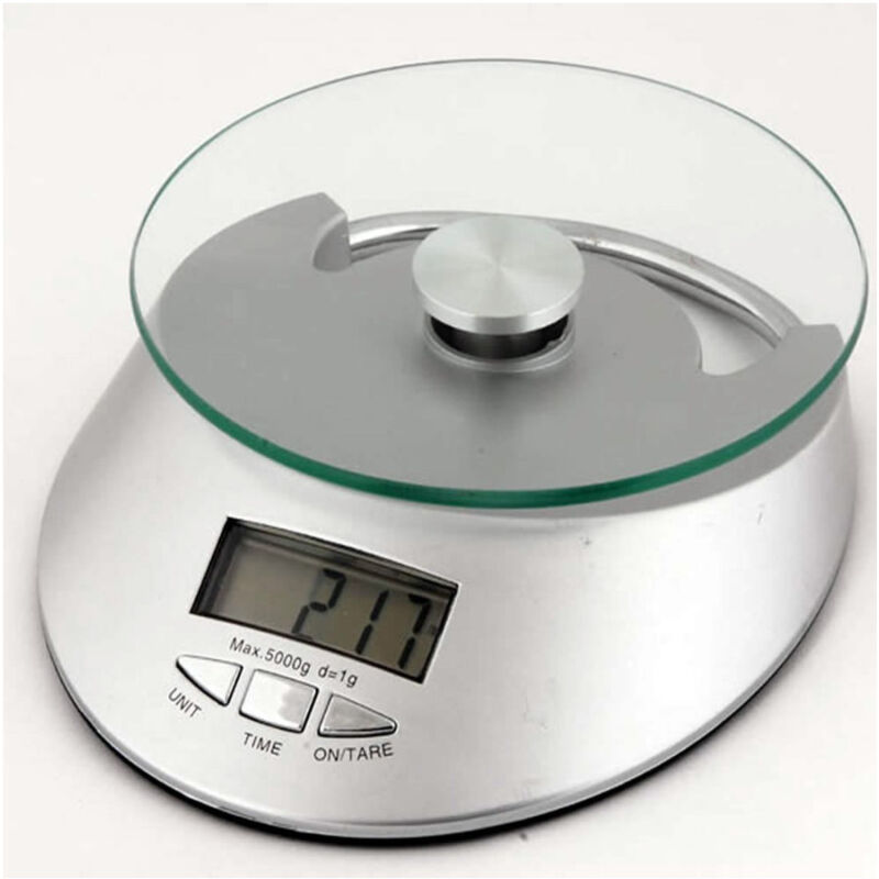 foto del prodotto trade shop traesio bilancia da cucina digitale precisione da 1gr a 5kg con ripiano in vetro qe ke 4 