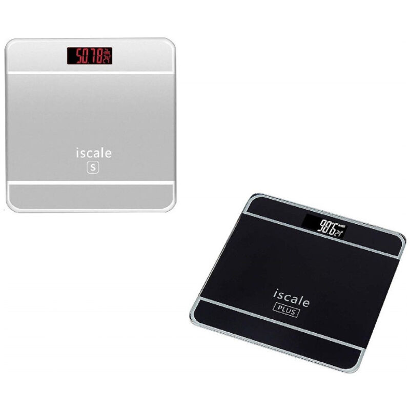 foto del prodotto trade shop traesio bilancia pesapersone quadrata vetro bagno schermo lcd elettronica digitale max 180kg 