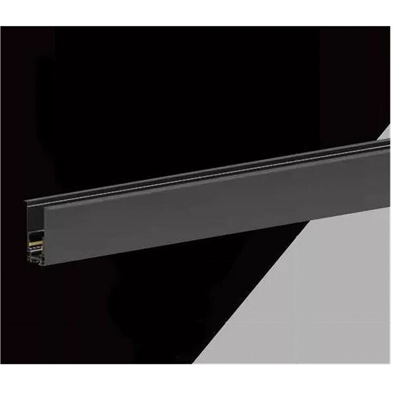 foto del prodotto trade shop traesio binario magnetico nero 2mt 48v da incasso per faretti led con copertura tk670 2m 