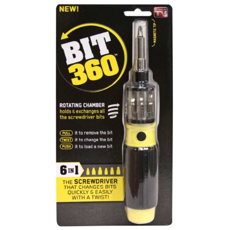 foto del prodotto trade shop - traesio - bit 360 cacciavite 6 in 1 twist bit punte magnetiche universale casa lavoro kit -