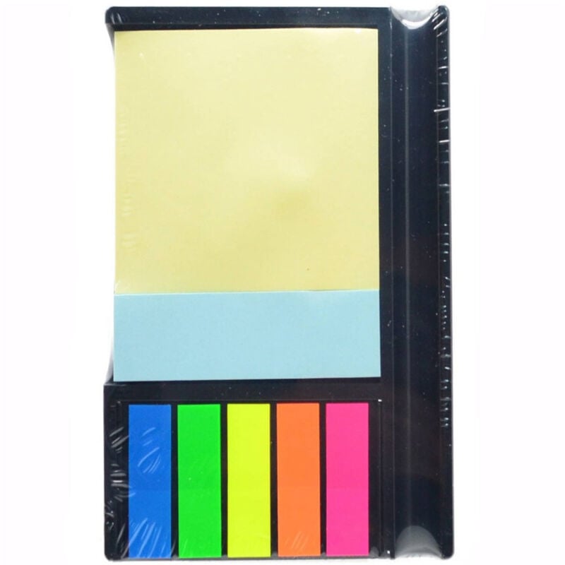 foto del prodotto trade shop traesio blocco memo adesivi in misure e colori diverse con supporto in plastica 