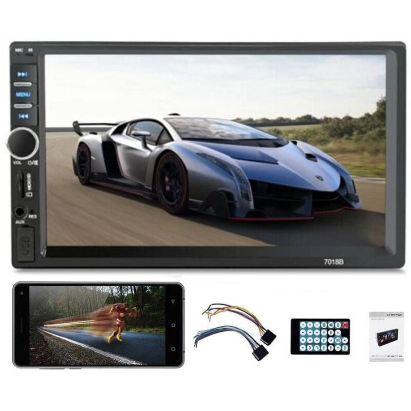 foto del prodotto trade shop traesio bluetooth autoradio 7 2 din touch screen stereo mp5 mp3 media player 7018b 