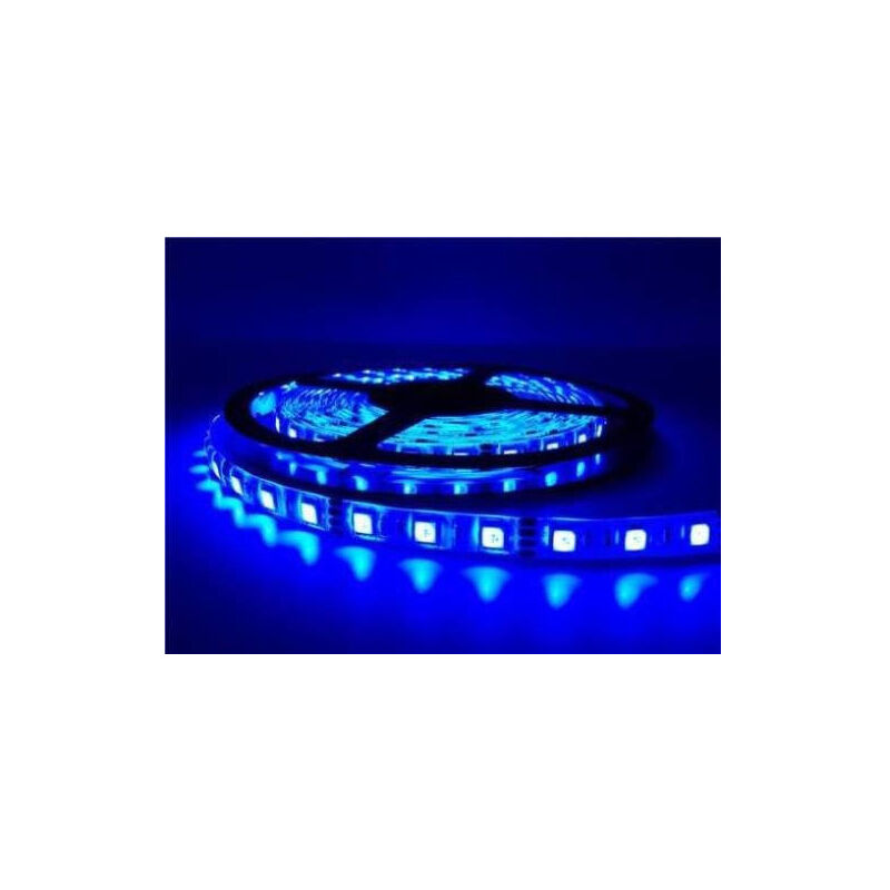 foto del prodotto trade shop traesio bobina striscia strip led 5050 flessibile 5mt adesiva luce interno esterno ip65 blu 