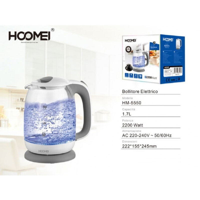 foto del prodotto trade shop traesio bollitore elettrico 1.7 litri 2200 watt hm 5550 scalda acqua te tisane 