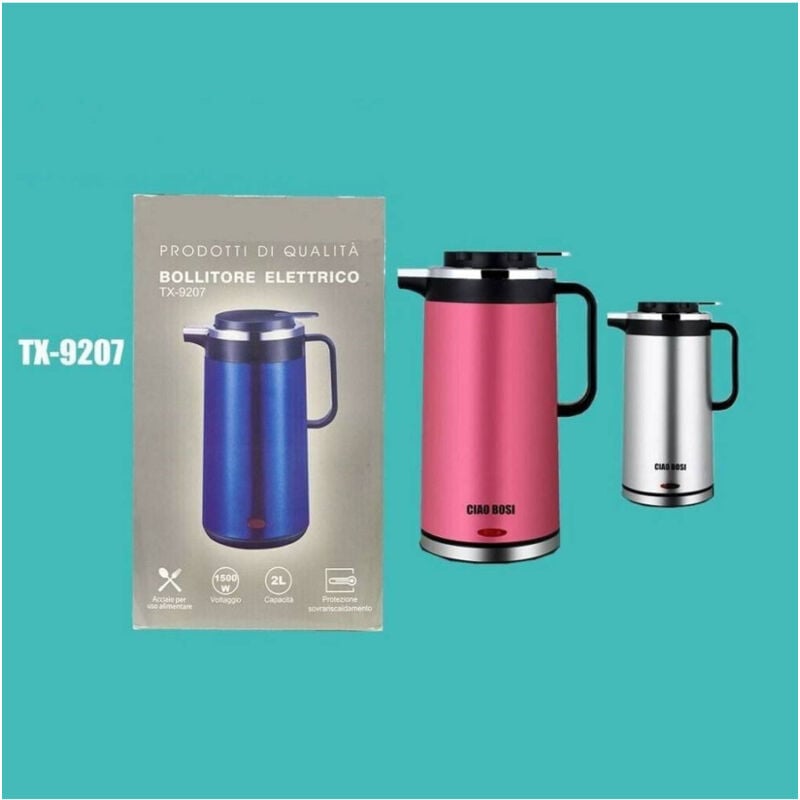 foto del prodotto trade shop traesio bollitore elettrico capacit 2 litri cordless acqua ufficio viaggi tx 9207 