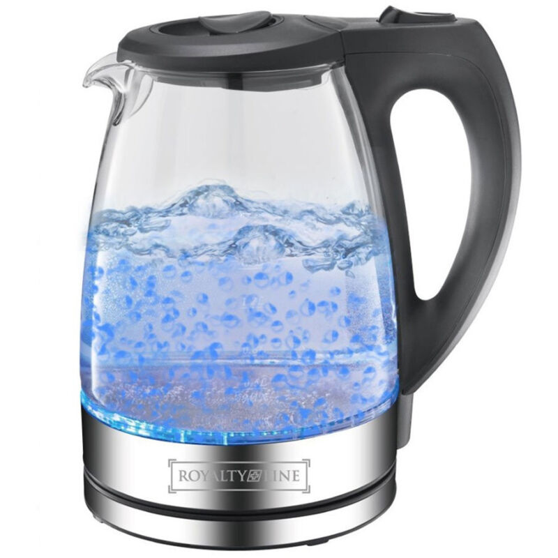 foto del prodotto trade shop traesio bollitore elettrico in vetro 1,7lt 2200w acqua calda cordless con luce led blu 