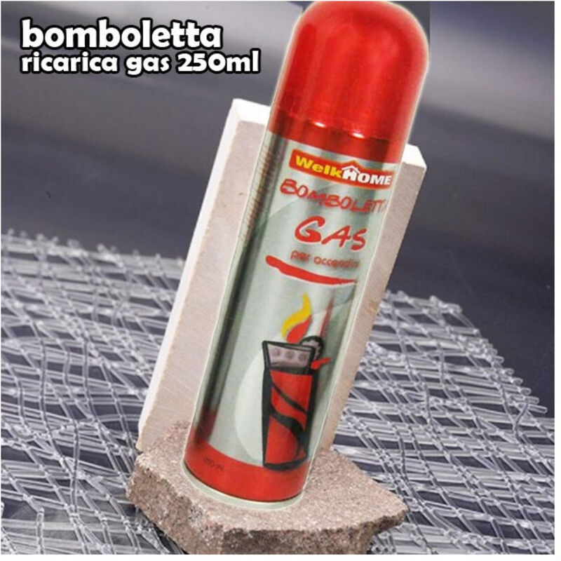 foto del prodotto trade shop traesio bomboletta gas ricarica universale per accendini da 250ml apparecchiature a gas 