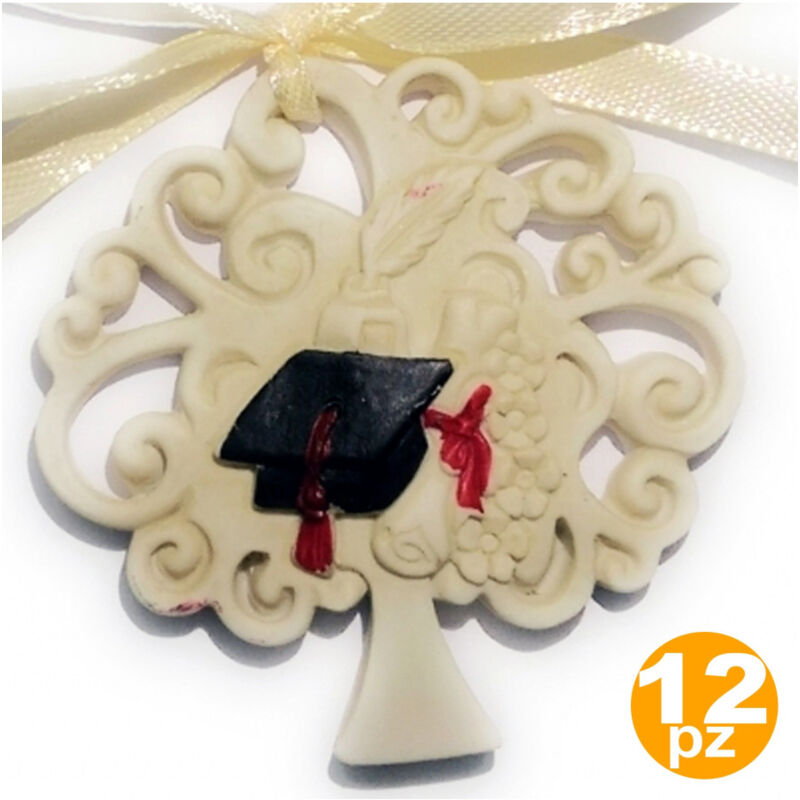 foto del prodotto trade shop traesio bomboniera albero della vita laurea cappello piuma calamaio ceramica appendino 
