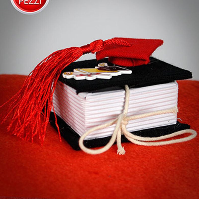 foto del prodotto trade shop traesio bomboniere laurea porta confetti libro scatola cofanetto con tocco in tessuto 