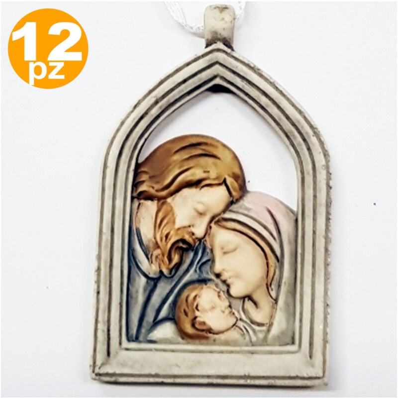foto del prodotto trade shop traesio bomboniere nativita arco cresima giuseppe madonna bambino ceramica appendino 