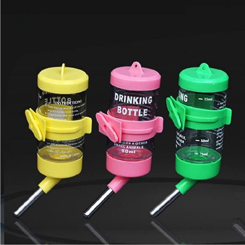 foto del prodotto trade shop traesio borraccia criceti piccoli animali 80ml acciaio plastica design sfera antigoccia 