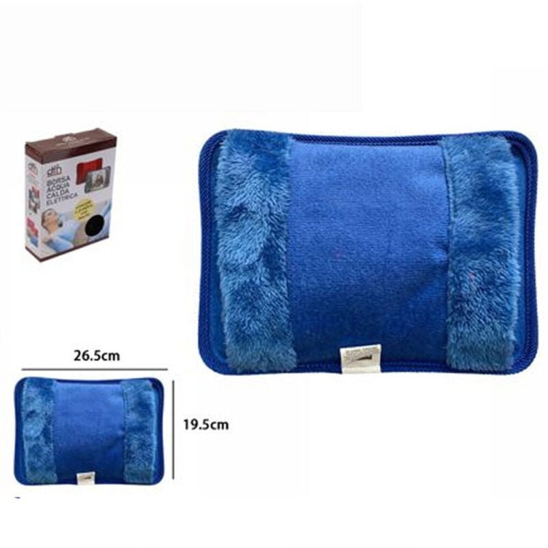 foto del prodotto trade shop traesio borsa acqua calda elettrica con tasca scalda mani vari colori effetto peluche 