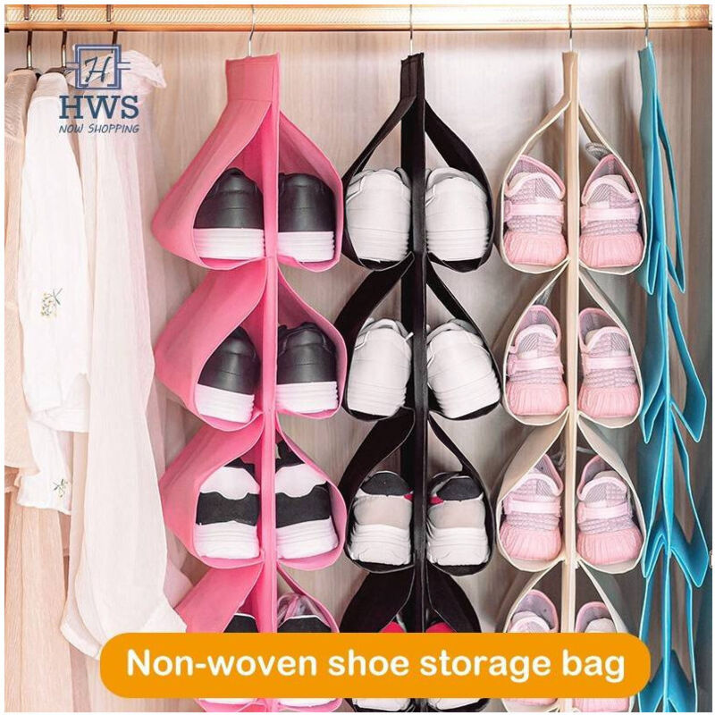foto del prodotto trade shop traesio borsa organizer porta scarpe antipolvere in tessuto ruotabile per armadio 