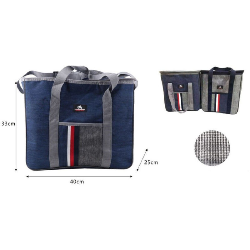 foto del prodotto trade shop traesio borsa termica bicolor 40x25x33cm 19 lt borsetta porta pranzo spiaggia mare 14205 