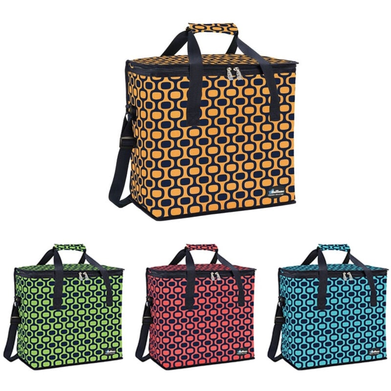 foto del prodotto trade shop traesio borsa termica frigo fantasy geo 30 lt 025194 con tracolla manici per picnic escursioni 