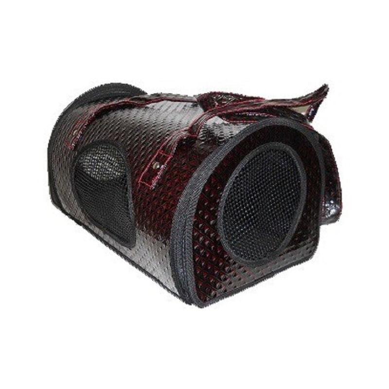 foto del prodotto trade shop traesio borsa trasportino vinaccia in ecopelle per cane e gatto obl per respirazione 