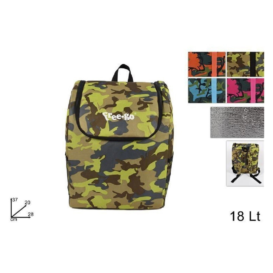 foto del prodotto trade shop traesio borsa zaino termico frigo caldo freddo viaggi mare 18 lt mimetico in 4 colori 