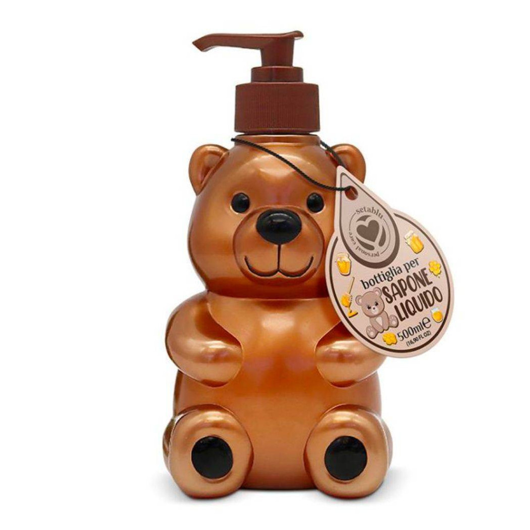 foto del prodotto trade shop traesio bottiglia portasapone orsetto per sapone liquido 500ml accessori set da bagno 