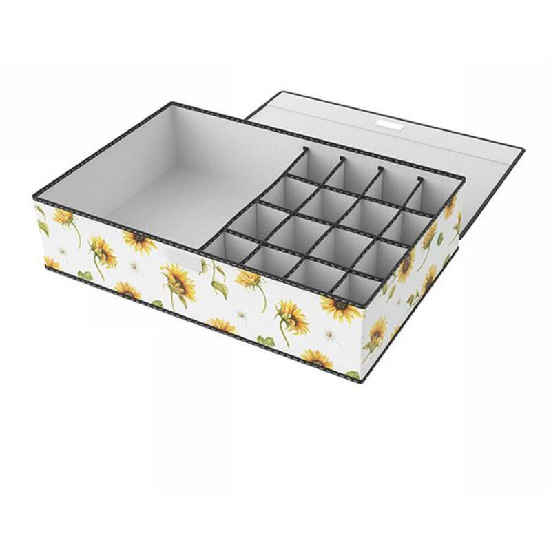 foto del prodotto trade shop traesio box scatola salvaspazio 16 griglie tasche vani porta oggetti organizer 43x28x11 