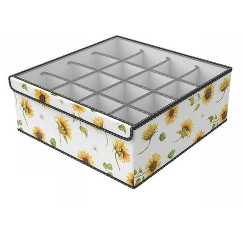 foto del prodotto trade shop traesio - box scatola salvaspazio armadio 16 contenitori porta oggetti organizer 32x32x12 -