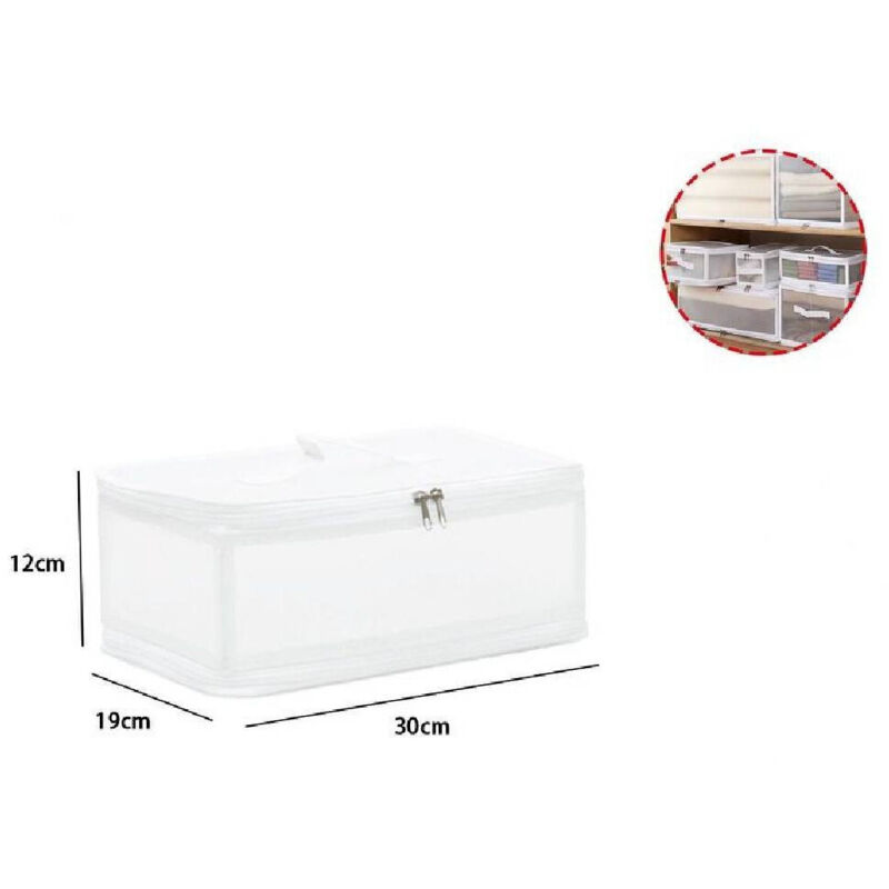 foto del prodotto trade shop traesio box scatola salvaspazio portatutto contenitore organizer armadi 30x19x12cm 59971 