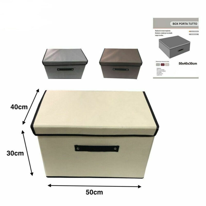 foto del prodotto trade shop traesio box scatola salvaspazio portatutto vestiti armadio organizer 50 x 40 x 30 cm 