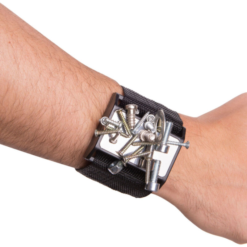 foto del prodotto trade shop traesio bracciale magnetico con calamita per viti bulloni aghi sarta bricolage fai da te 
