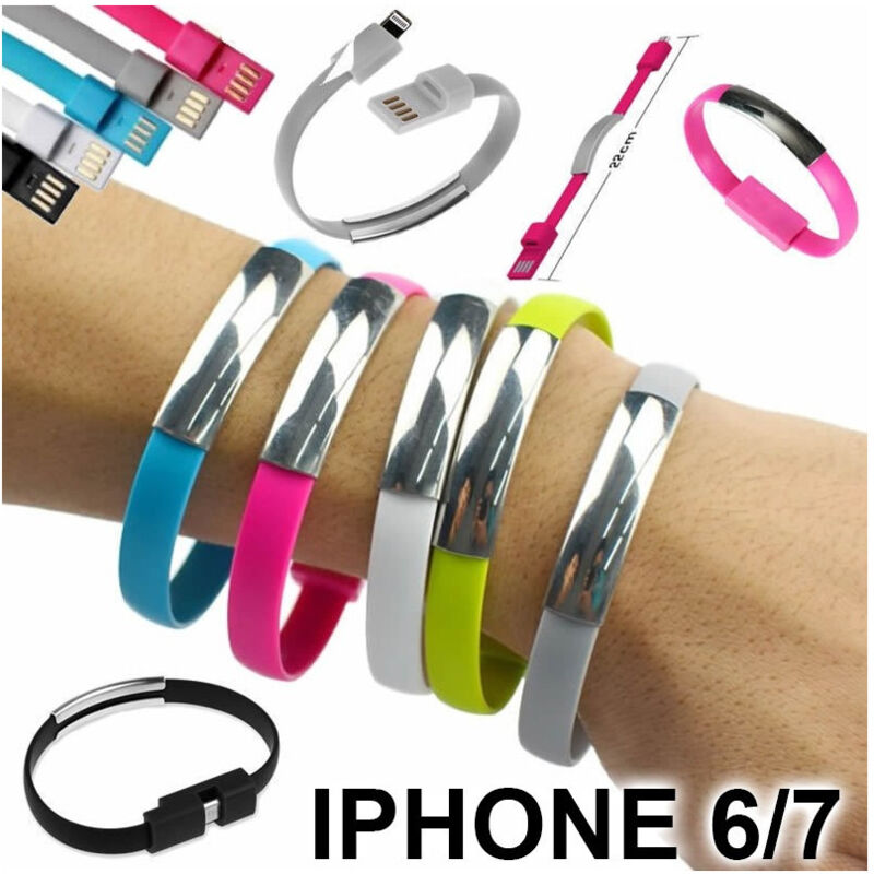 foto del prodotto trade shop traesio bracciale ricarica cavo dati iphone 6 6 plus ipad 4 iphone 5 ip 7 sincronizza 