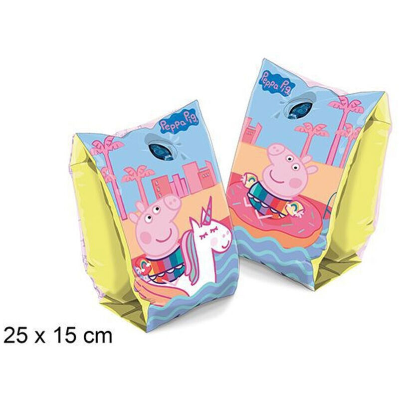 foto del prodotto trade shop traesio - braccioli gonfiabili peppa pig mare piscina nuoto per bambini manicotti 25x15cm -