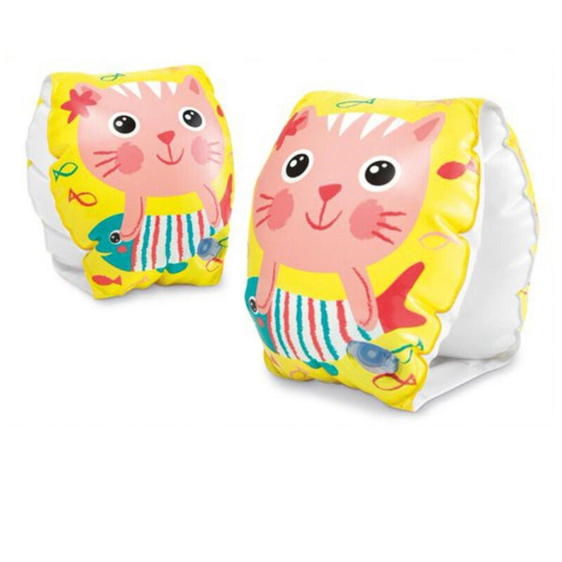 foto del prodotto trade shop traesio - braccioli stampa gattini felici gonfiabili 20x15cm per bambini piscina mare 56665 -