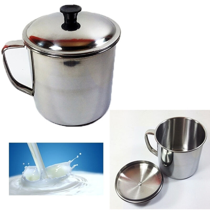 foto del prodotto trade shop traesio bricco bollilatte con coperchio 10cm contenitore latte caff acciaio pentolino 