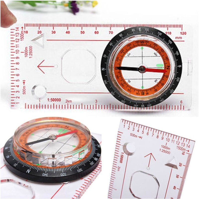 foto del prodotto trade shop traesio bussola ingrandimento righello scala da cartografia orientamento nautica camping 