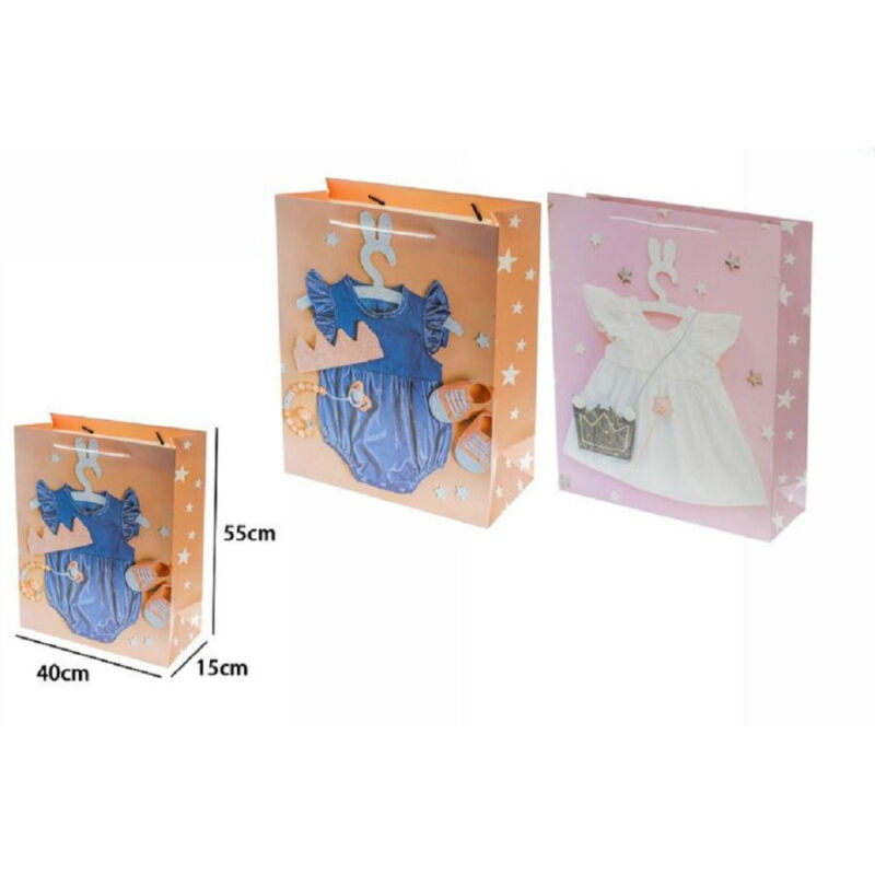 foto del prodotto trade shop traesio busta buste borsa da regalo nascita compleanno bimba 55x40x15 cm 69976 2 modelli 