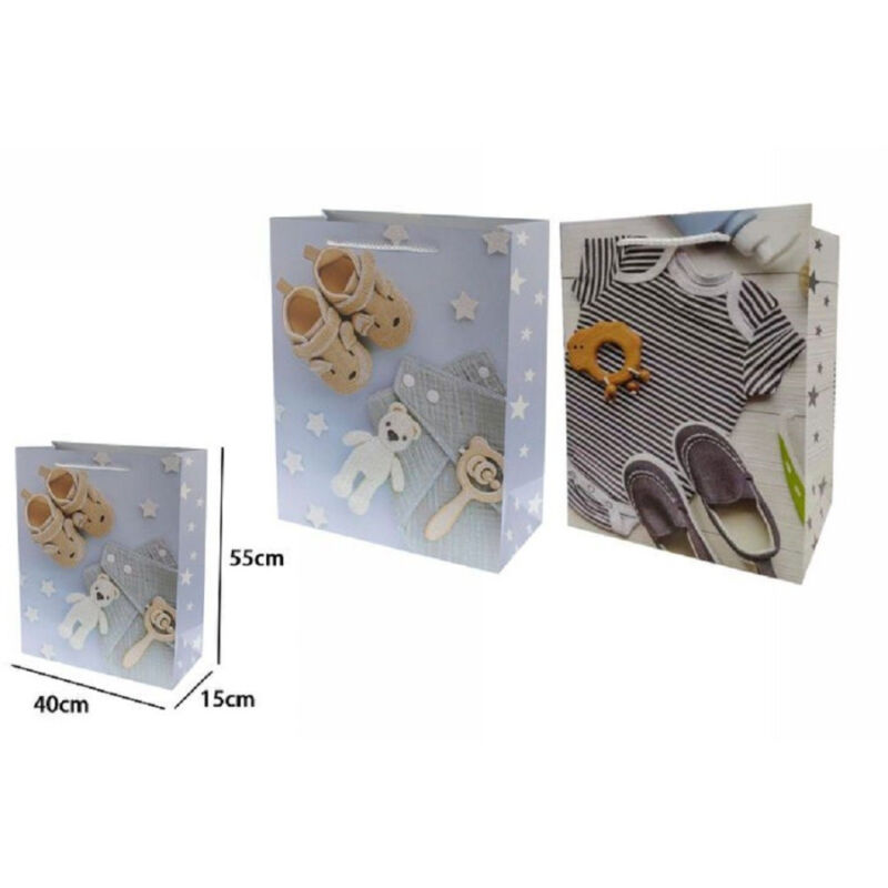 foto del prodotto trade shop traesio busta buste borsa regalo compleanno nascita maschio 50x40x15 cm 69981 2 modelli 