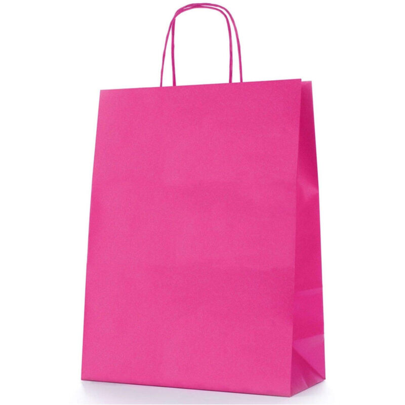 foto del prodotto trade shop traesio busta buste regalo 6 pezzi shoppers cc.3985 carta fucsia 36x21x11cm sacchetto 