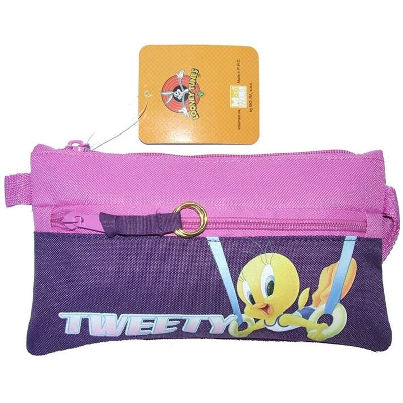 foto del prodotto trade shop traesio bustina portacolori portapenne per la scuola o disegno a zip singola tweety 