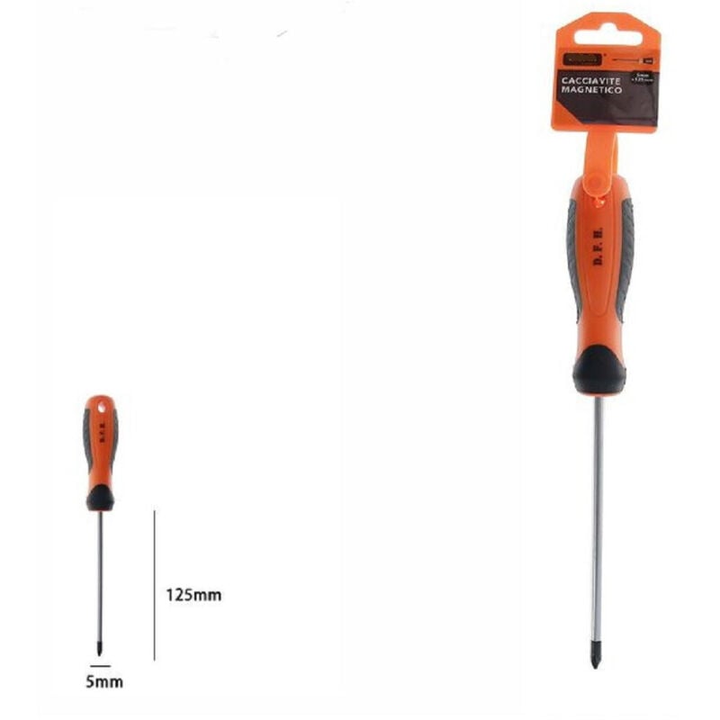 foto del prodotto trade shop traesio cacciavite giravite magnetico punta a croce 5x125mm impugnatura ergonomica 07442 