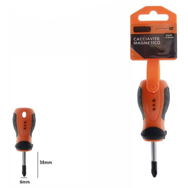 foto del prodotto trade shop traesio cacciavite giravite magnetico punta a croce 6x38 mm impugnatura ergonomica 07435 