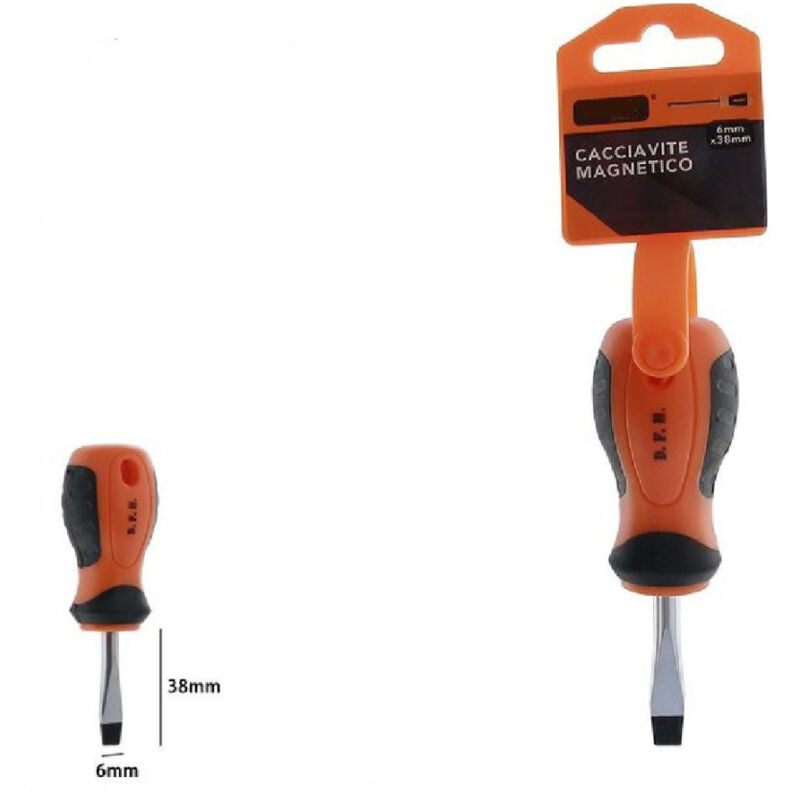 foto del prodotto trade shop traesio cacciavite giravite magnetico punta a taglio 6x38mm impugnatura ergonomica 07422 