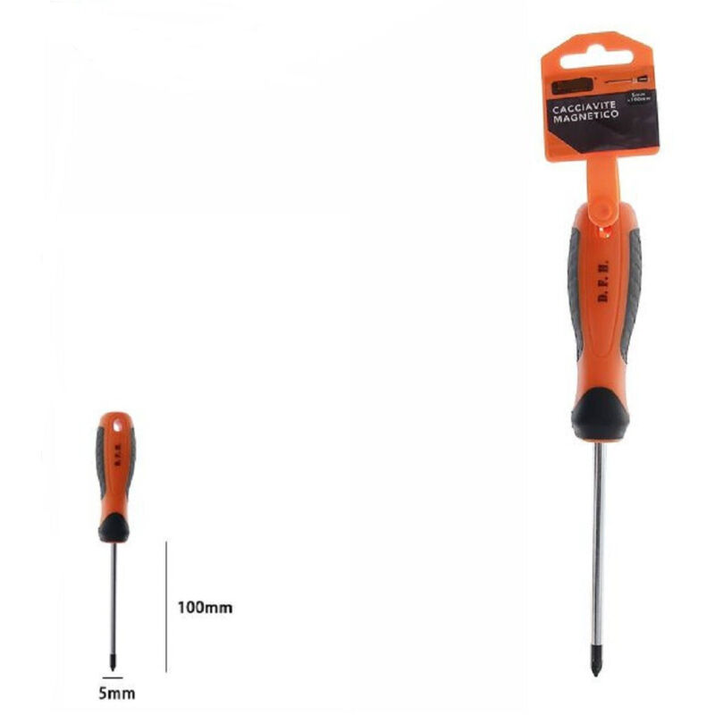foto del prodotto trade shop traesio cacciavite giravite magnetico punta croce 5x100mm impugnatura ergonomica 07441 